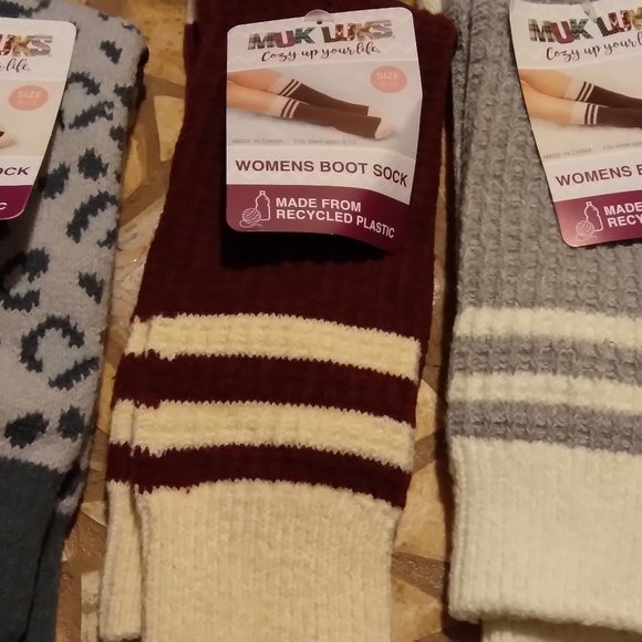 Muk Luks Boot Liner Socks 3 Pair - Picture 1 of 4